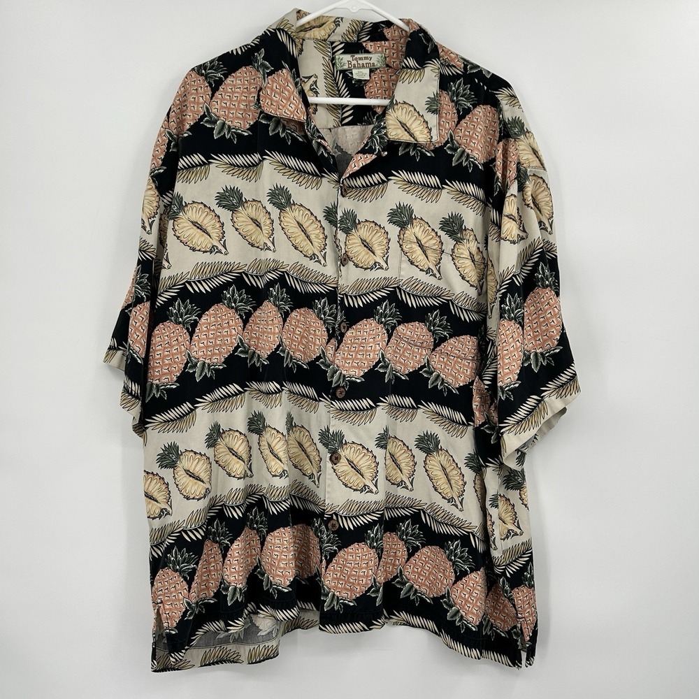 Tommy Bahama Mens 100% Silk Hawaiian Camp Button Up Shirt Size XXL Beach Resort